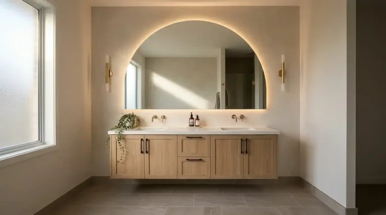 mirror on bathroom